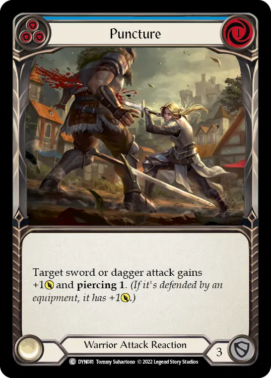 Puncture (Blue) — Dynasty Flesh and Blood card by Tommy Suhartono