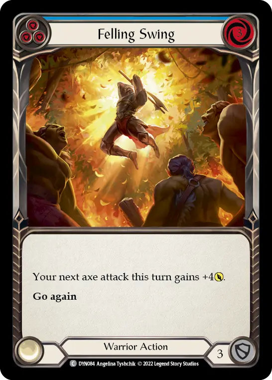 Felling Swing (Blue) — Dynasty Flesh and Blood card by Angelina Tyshchik