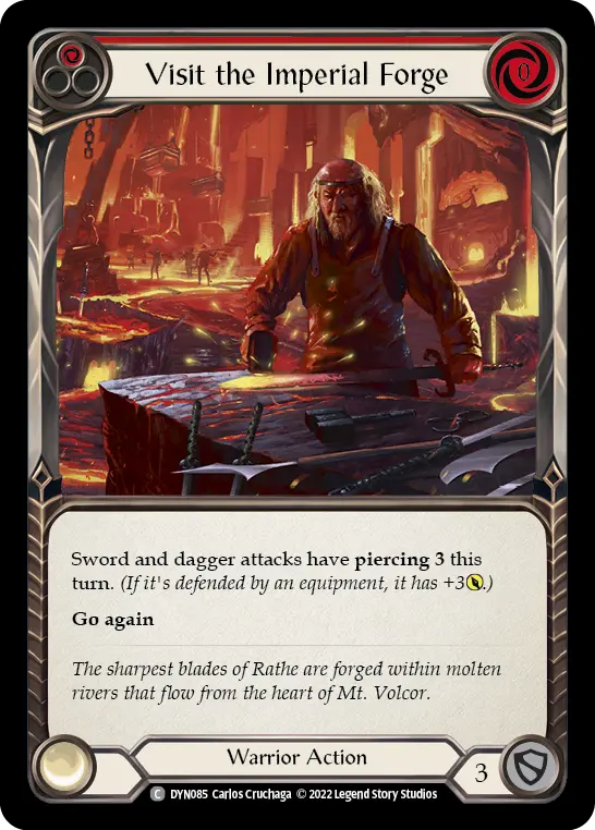 Visit the Imperial Forge (Red) — Dynasty Flesh and Blood card by Carlos Cruchaga