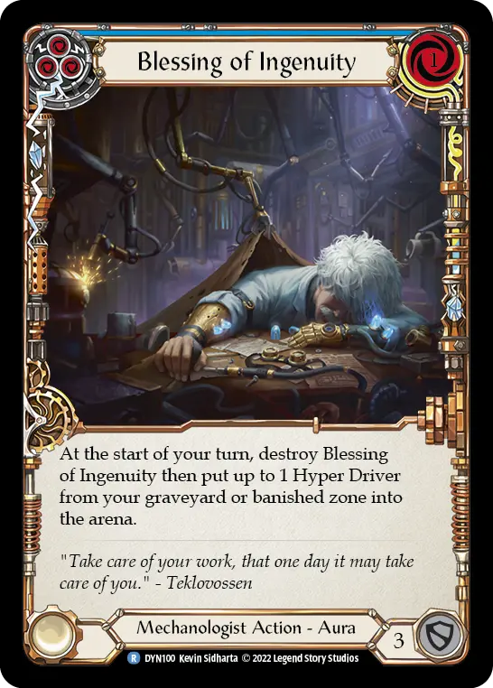 Blessing of Ingenuity (Blue) — Dynasty Flesh and Blood card by Kevin Sidharta