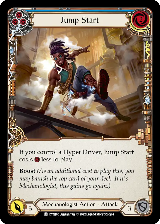 Jump Start (Blue) — Dynasty Flesh and Blood card by Amelia Tan