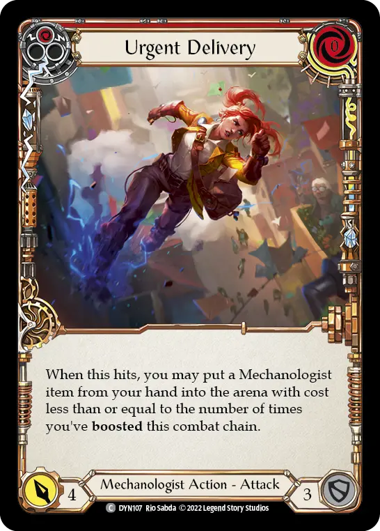 Urgent Delivery (Red) — Dynasty Flesh and Blood card by Rio Sabda
