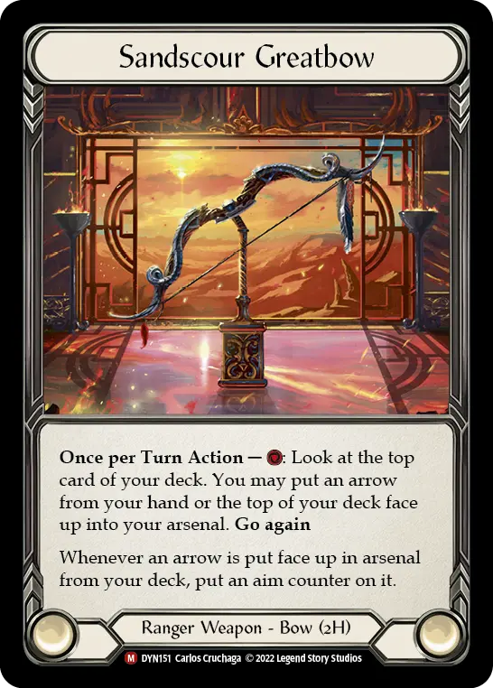 Sandscour Greatbow (Marvel) — Dynasty Flesh and Blood card by Carlos Cruchaga