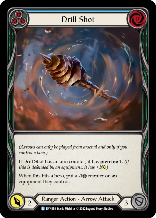Drill Shot (Blue) — Dynasty Flesh and Blood card by Maria Mishina