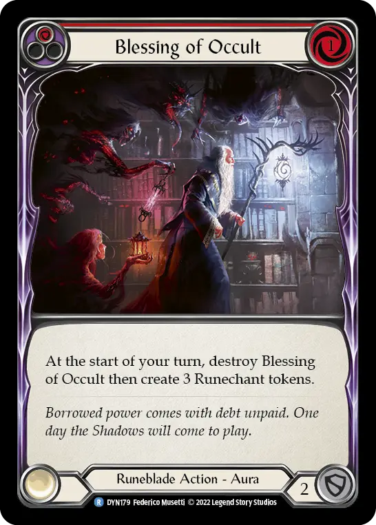 Blessing of Occult (Red) — Dynasty Flesh and Blood card by Federico Musetti