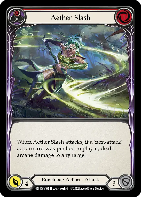 Aether Slash (Red) — Dynasty Flesh and Blood card by Nikolay Moskvin