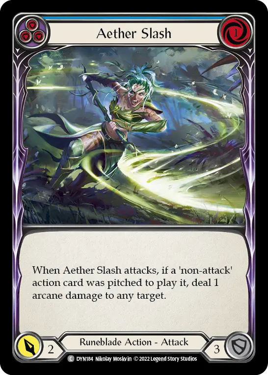Aether Slash (Blue) — Dynasty Flesh and Blood card by Nikolay Moskvin