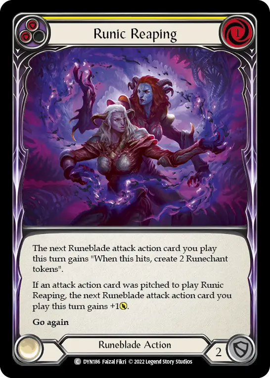 Runic Reaping (Yellow) — Dynasty Flesh and Blood card by Faizal Fikri