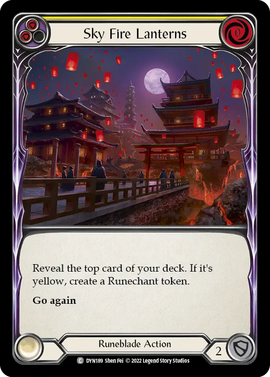 Sky Fire Lanterns (Yellow) — Dynasty Flesh and Blood card by Shen Fei