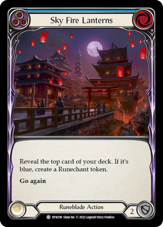Sky Fire Lanterns (Blue) — Dynasty Flesh and Blood card by Shen Fei