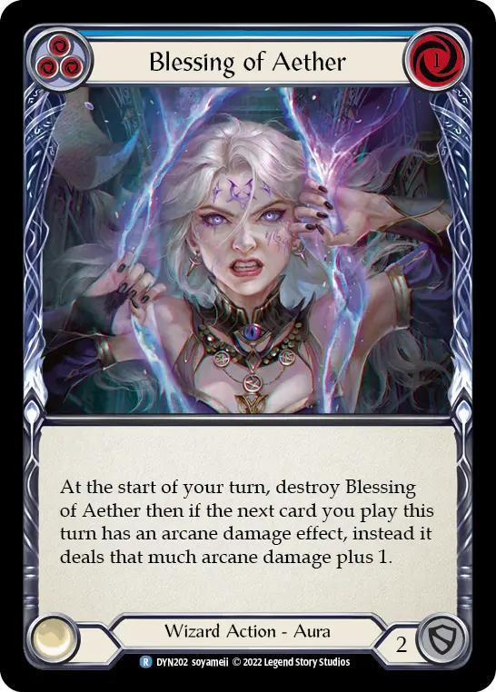 Blessing of Aether (Blue) — Dynasty Flesh and Blood card by soyameii