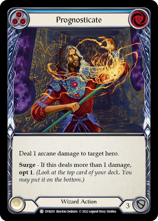 Prognosticate (Blue) — Dynasty Flesh and Blood card by Riordan Delmitro