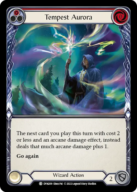 Tempest Aurora (Red) — Dynasty Flesh and Blood card by Shen Fei