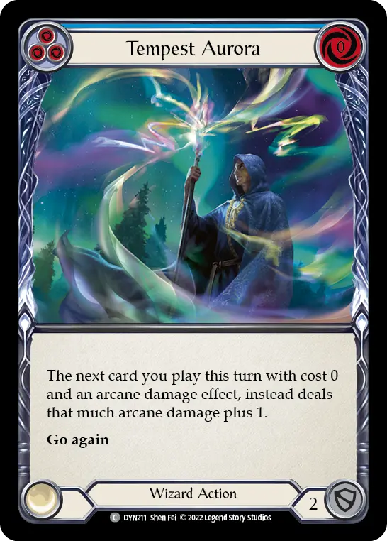 Tempest Aurora (Blue) — Dynasty Flesh and Blood card by Shen Fei