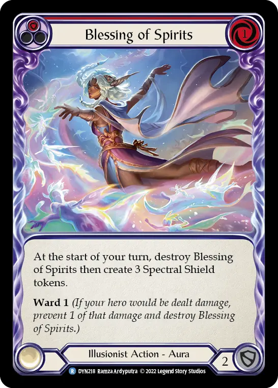 Blessing of Spirits (Red) — Dynasty Flesh and Blood card by Ramza Ardyputra