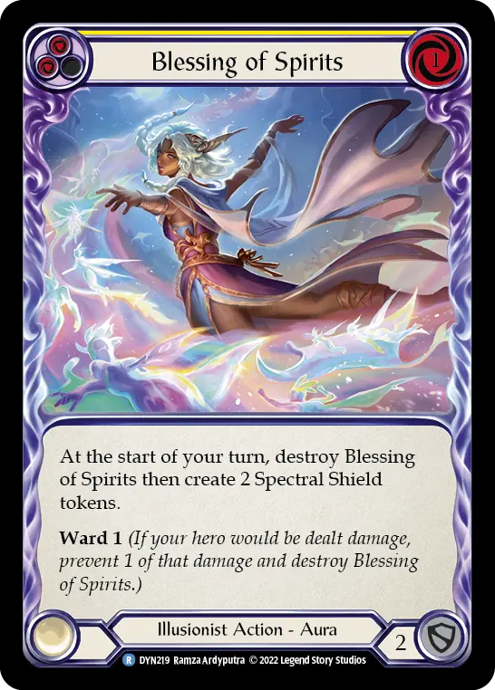 Blessing of Spirits (Yellow) — Dynasty Flesh and Blood card by Ramza Ardyputra