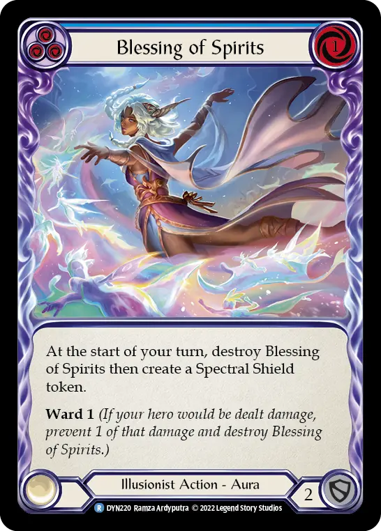 Blessing of Spirits (Blue) — Dynasty Flesh and Blood card by Ramza Ardyputra
