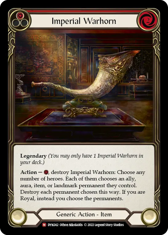 Imperial Warhorn — Dynasty Flesh and Blood card by Othon Nikolaidis