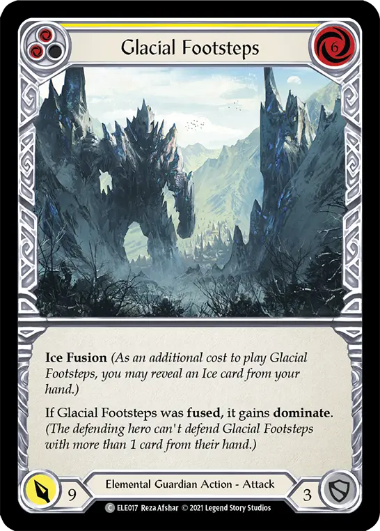 Glacial Footsteps (Yellow) — Tales of Aria Flesh and Blood card by Reza Afshar