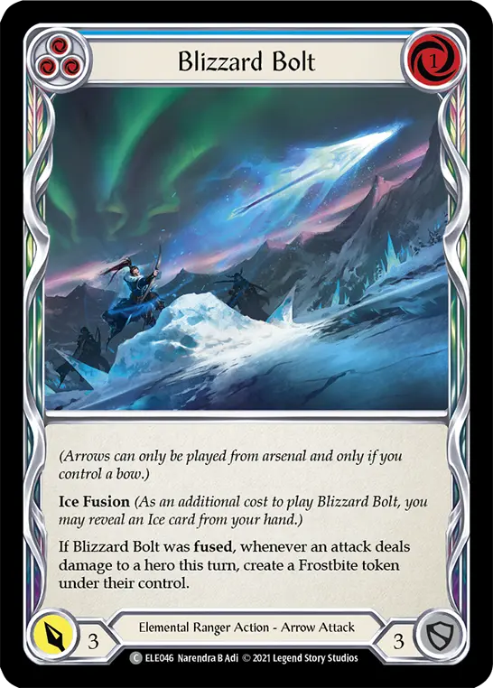 Blizzard Bolt (Blue) — Tales of Aria Flesh and Blood card by Lius Lasahido
