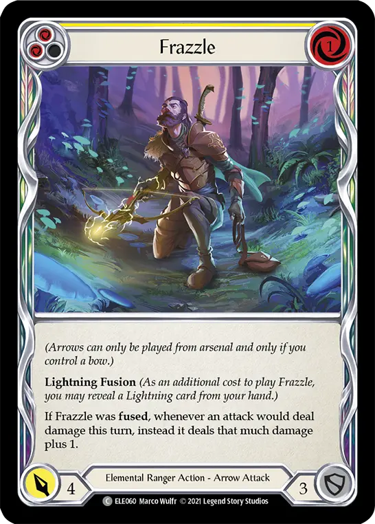 Frazzle (Yellow) — Tales of Aria Flesh and Blood card by Marco Wulfr