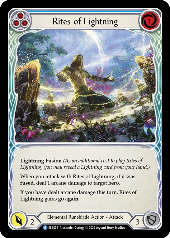 Rites of Lightning (Blue) — Tales of Aria Flesh and Blood card by Alexander Gering