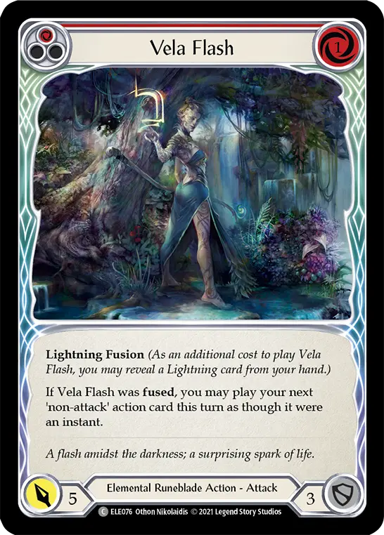 Vela Flash (Red) — Tales of Aria Flesh and Blood card by Othon Nikolaidis