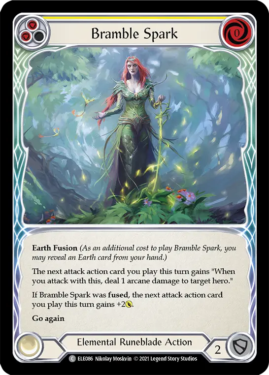 Bramble Spark (Yellow) — Tales of Aria Flesh and Blood card by Nikolay Moskvin