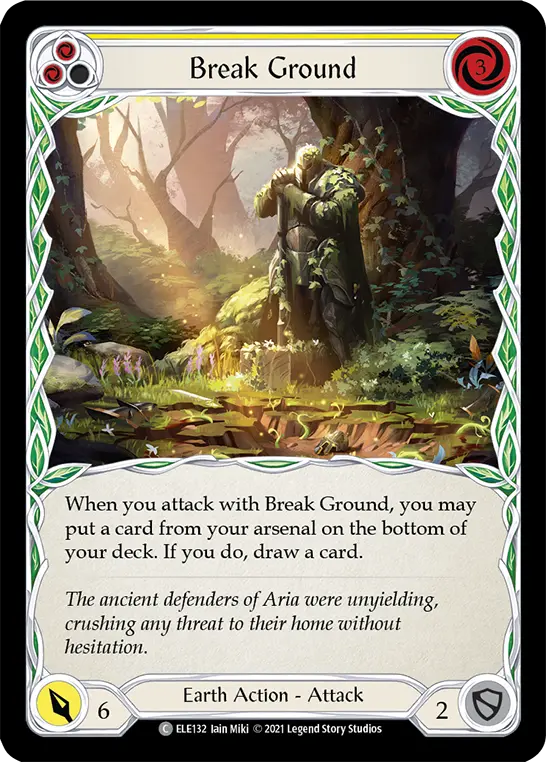 Break Ground (Yellow) — Tales of Aria Flesh and Blood card by Iain Miki