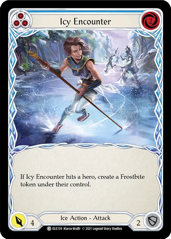 Icy Encounter (Blue) — Tales of Aria Flesh and Blood card by Marco Wulfr