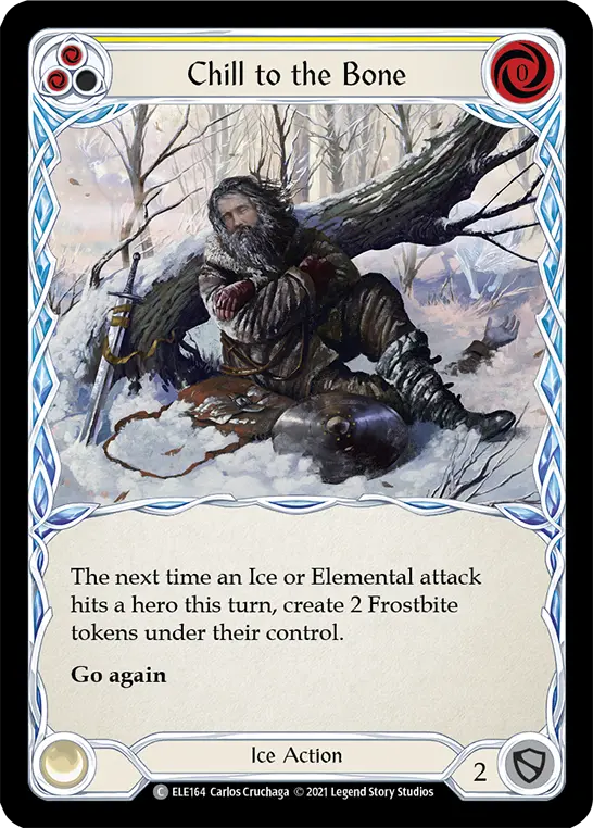 Chill to the Bone (Yellow) — Tales of Aria Flesh and Blood card by Carlos Cruchaga