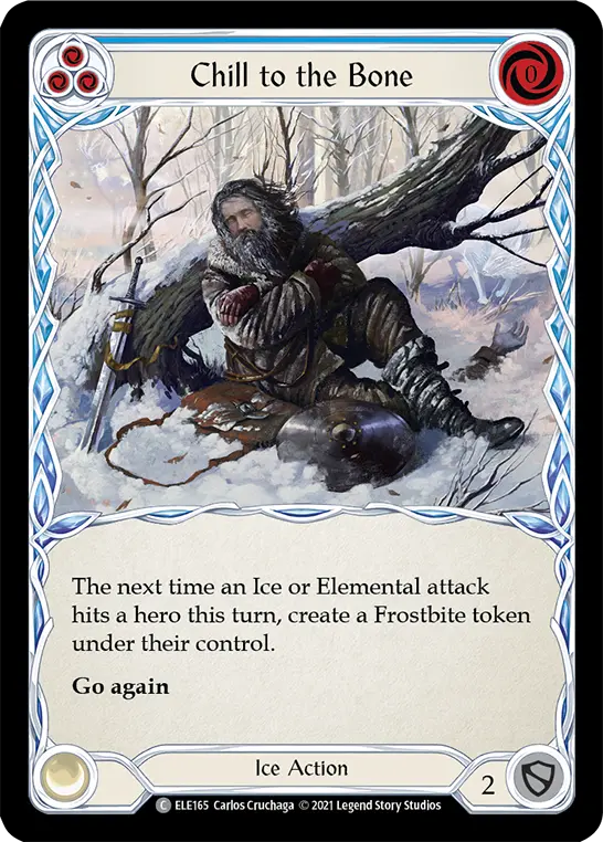 Chill to the Bone (Blue) — Tales of Aria Flesh and Blood card by Carlos Cruchaga
