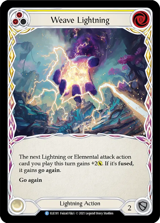 Weave Lightning (Yellow) — Tales of Aria Flesh and Blood card by Faizal Fikri