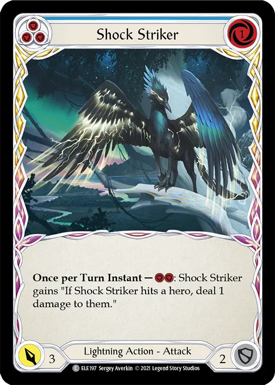 Shock Striker (Blue) — Tales of Aria Flesh and Blood card by Sergey Averkin