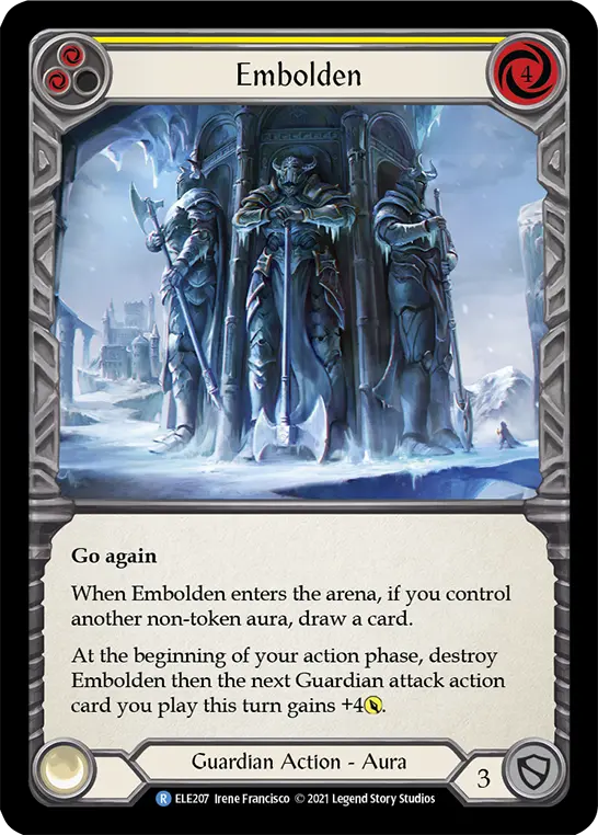 Embolden (Yellow) — Tales of Aria Flesh and Blood card by Irene Francisco