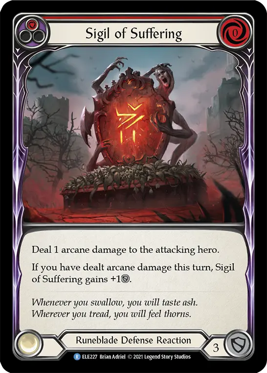 Sigil of Suffering (Red) — Tales of Aria Flesh and Blood card by Brian Adriel