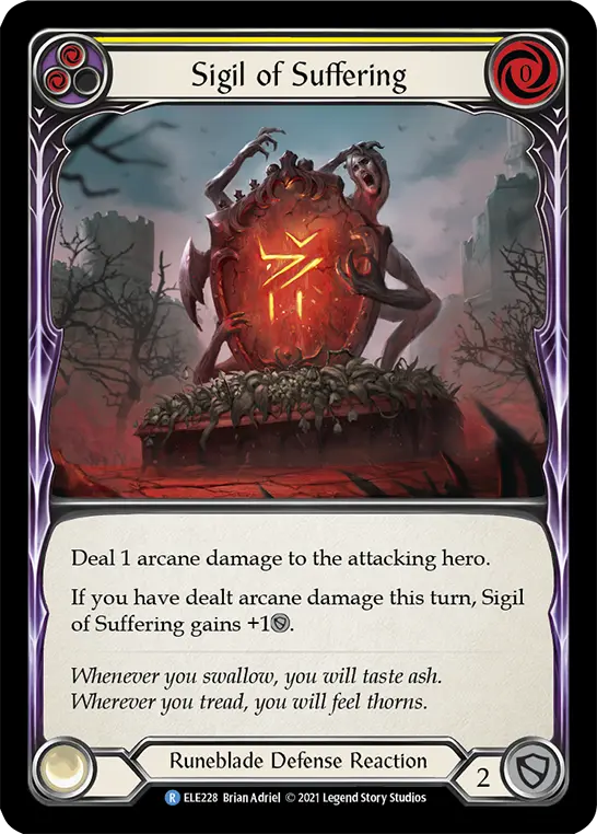 Sigil of Suffering (Yellow) — Tales of Aria Flesh and Blood card by Brian Adriel