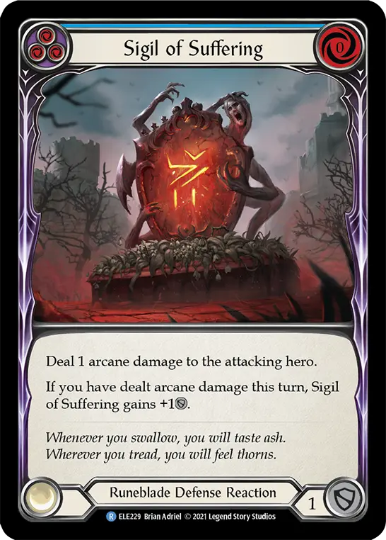 Sigil of Suffering (Blue) — Tales of Aria Flesh and Blood card by Brian Adriel