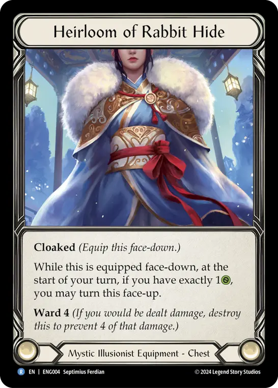 Heirloom of Rabbit Hide — Blitz Deck: Part the Mistveil - Enigma Flesh and Blood card by Septimius Ferdian