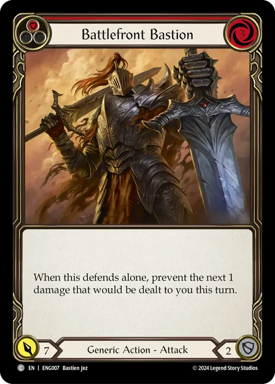 Battlefront Bastion (Red) — Blitz Deck: Part the Mistveil - Enigma Flesh and Blood card by Bastien Jez