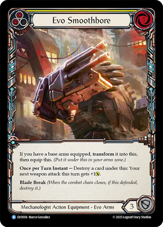 Evo Smoothbore — Bright Lights Flesh and Blood card by Marco Gonzalez