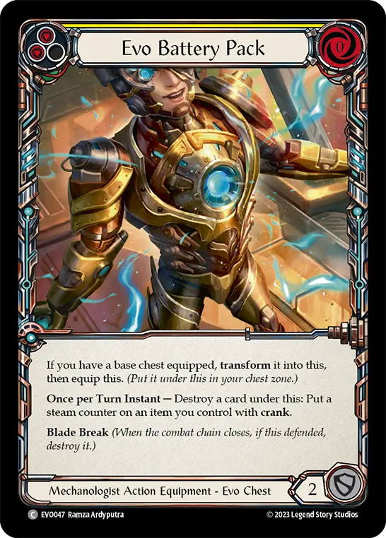 Evo Battery Pack — Bright Lights Flesh and Blood card by Ramza Ardyputra
