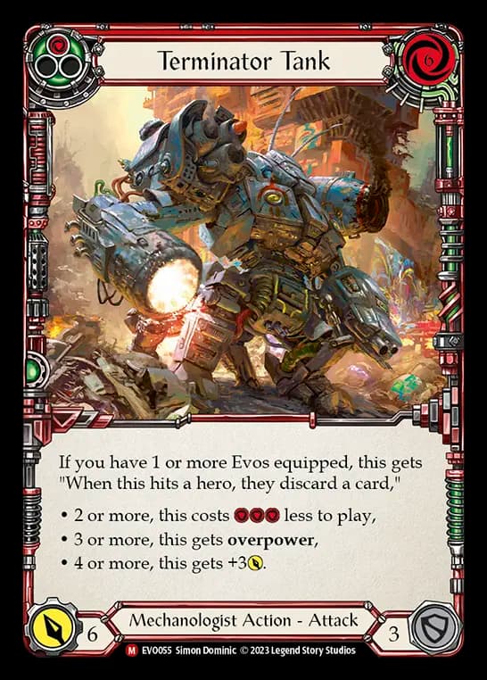 Terminator Tank — Bright Lights Flesh and Blood card by Simon Dominic