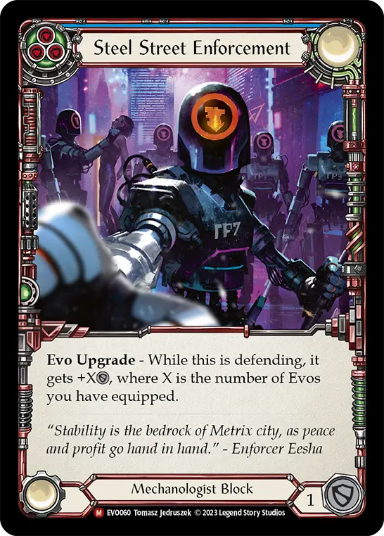 Steel Street Enforcement — Bright Lights Flesh and Blood card by Tomasz Jedruszek