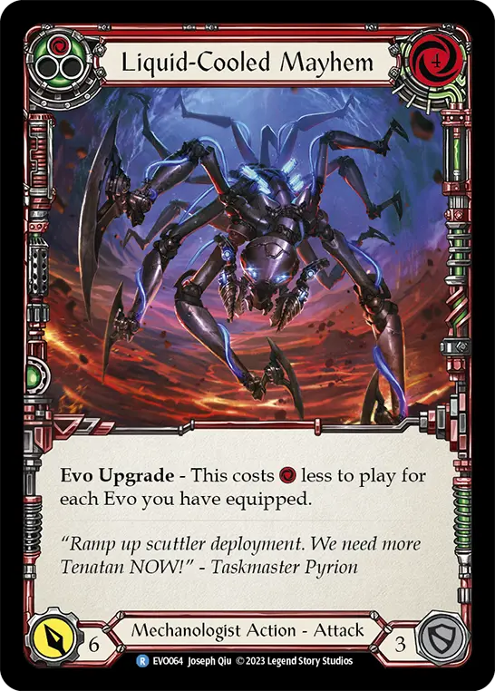 Liquid-Cooled Mayhem (Red) — Bright Lights Flesh and Blood card by Tanapon Wachirakul