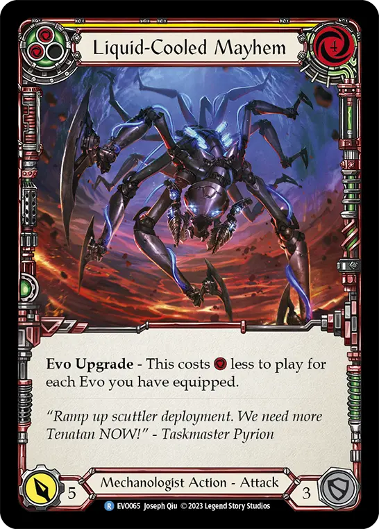 Liquid-Cooled Mayhem (Yellow) — Bright Lights Flesh and Blood card by Tanapon Wachirakul