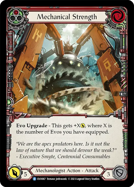 Mechanical Strength (Red) — Bright Lights Flesh and Blood card by Tomasz Jedruszek