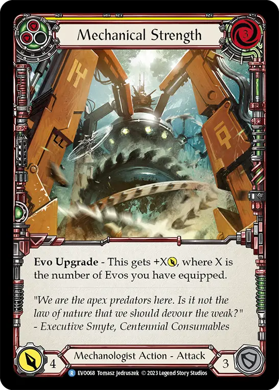 Mechanical Strength (Yellow) — Bright Lights Flesh and Blood card by Tomasz Jedruszek