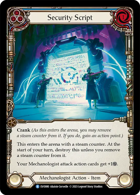 Security Script — Bright Lights Flesh and Blood card by © 2009 Simon Dominic Gallery Studios