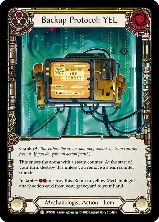Backup Protocol: YEL — Bright Lights Flesh and Blood card by Rachel Alderson